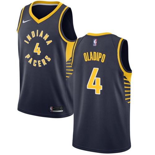 Indiana Pacers #4 Victor Oladipo Navy Blue Swingman Icon Edition Jersey Mens