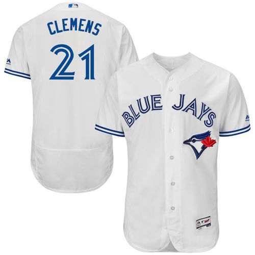 Toronto Blue Jays #21 Roger Clemens White Flexbase Authentic Collection Stitched Jersey Men's
