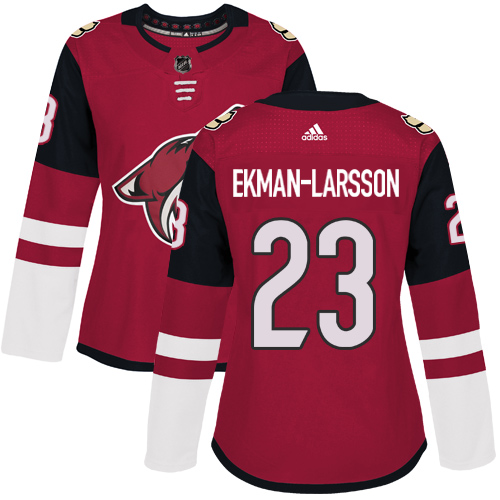 Adidas Arizona Coyotes #23 Oliver Ekman-Larsson Maroon Home Authentic Women's Stitched Jersey Womens