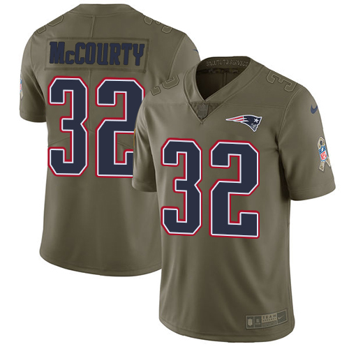 Patriots #32 Devin McCourty Olive Youth Stitched Limited 2017 Salute To Service Jersey