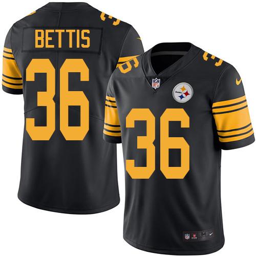 Steelers #36 Jerome Bettis Black Men's Stitched Limited Rush Jersey