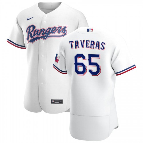 Texas Texas Rangers #65 Leody Taveras Men's White Home 2020 Authentic Player Jersey Men's