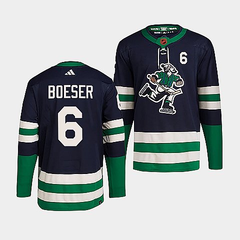 Vancouver Canucks #6 Brock Boeser Men's Adidas Reverse Retro 2.0 Authentic Player Jersey - Navy