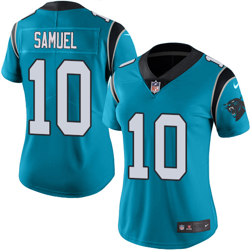 Carolina Panthers #10 Curtis Samuel Blue Alternate Women's Stitched Vapor Untouchable Limited Jersey Womens
