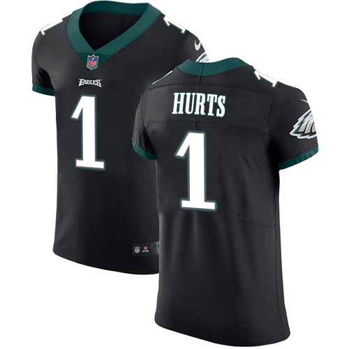 Eagles #1 Jalen Hurts Black Alternate Men's Stitched Vapor Untouchable Elite Jersey