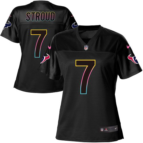 Texans #7 C.J. Stroud Black Women's Fashion Game Jersey