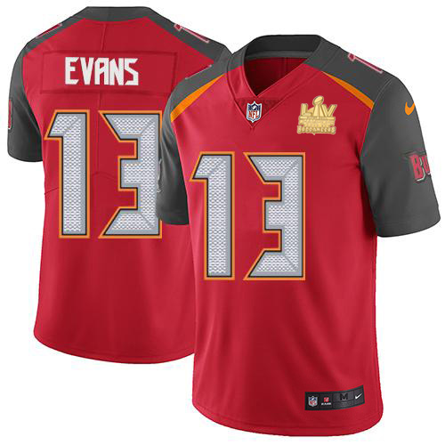 Buccaneers #13 Mike Evans Red Team Color Youth Super Bowl LV Champions Stitched Vapor Untouchable Limited Jersey