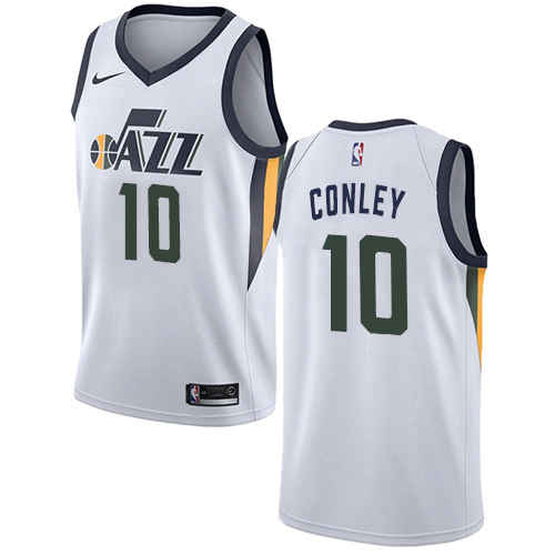 Utah Jazz #10 Mike Conley White Swingman Association Edition Jersey Mens