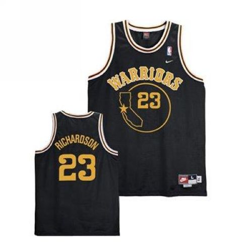 Golden State Warriors #23 Jason Richardson Black Throwback Stitched Jersey Mens