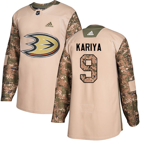 Adidas Anaheim Ducks #9 Paul Kariya Camo Authentic 2017 Veterans Day Stitched Jersey Men's