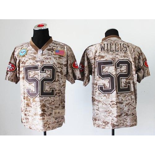 San Francisco 49ers #52 Patrick Willis Camo Men's Stitched New Elite USMC Jersey Men's