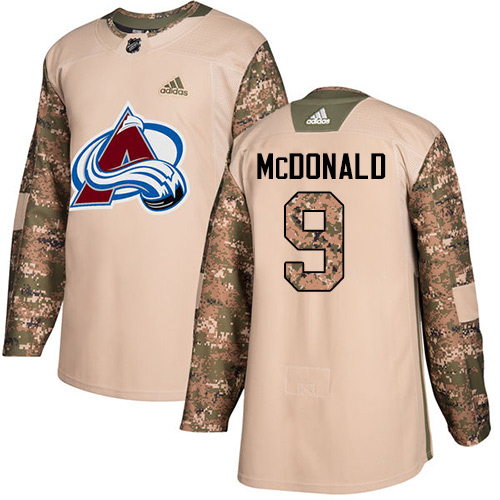 Adidas Colorado Avalanche #9 Lanny McDonald Camo Authentic 2017 Veterans Day Stitched Jersey Men's