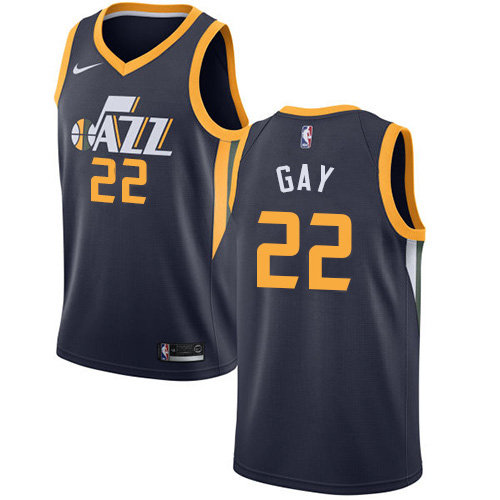 Utah Jazz #22 Rudy Gay Navy Swingman Icon Edition Jersey Mens
