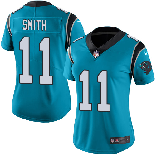 Carolina Panthers #11 Torrey Smith Blue Women's Stitched Limited Rush Jersey Womens