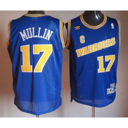 Golden State Warriors #17 Chris Mullin Blue Throwback Stitched Jersey Mens