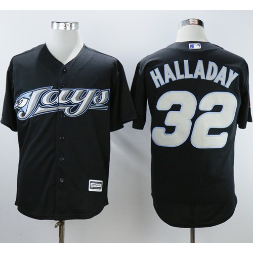 Toronto Blue Jays #32 Roy Halladay Black 2008 Turn Back The Clock Stitched Jersey Men's