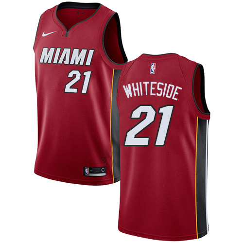 Miami Heat #21 Hassan Whiteside Red Womens Swingman Statement Edition Jersey Womens