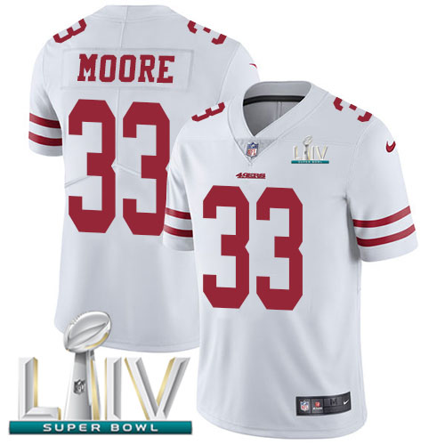 San Francisco 49ers #33 Tarvarius Moore White Super Bowl LIV 2020 Youth Stitched Vapor Untouchable Limited Jersey Youth