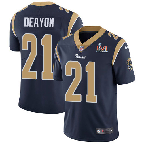 Los Angeles Rams #21 Donte Deayon Navy Blue Team Color Super Bowl LVI Patch Men's Stitched Vapor Untouchable Limited Jersey Men's