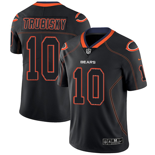 Chicago Bears #10 Mitchell Trubisky Lights Out Black Men's Stitched Limited Rush Jersey Men's