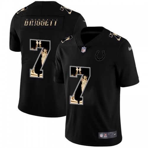 Indianapolis Indianapolis Colts #7 Jacoby Brissett Carbon Black Vapor Statue Of Liberty Limited Jersey Men's