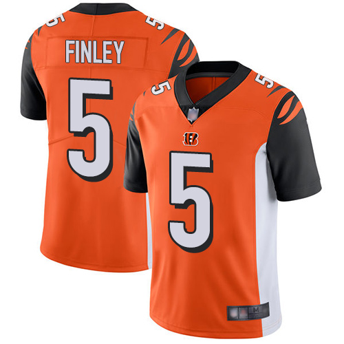 Cincinnati Bengals #5 Ryan Finley Orange Alternate Men's Stitched Vapor Untouchable Limited Jersey Men's