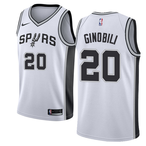 San Antonio Spurs #20 Manu Ginobili White Womens Swingman Association Edition Jersey Womens