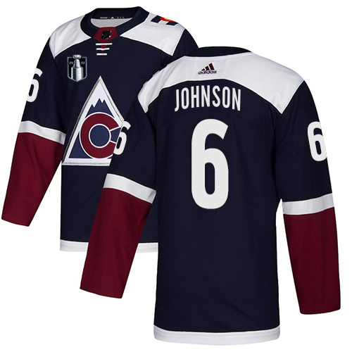 Adidas Colorado Avalanche #6 Erik Johnson Navy 2022 Stanley Cup Final Patch Alternate Authentic Stitched Jersey Men's