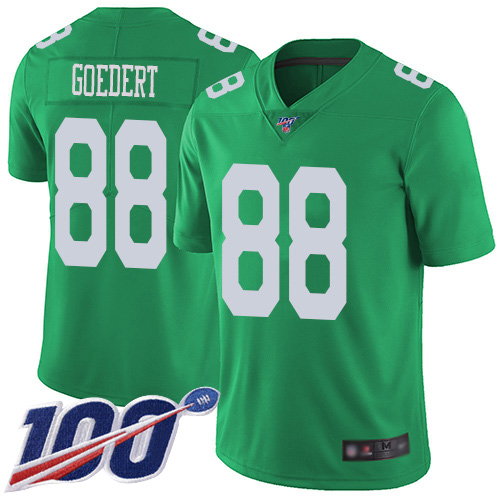 Eagles #88 Dallas Goedert Green Men's Stitched Limited Rush 100th Season Jersey