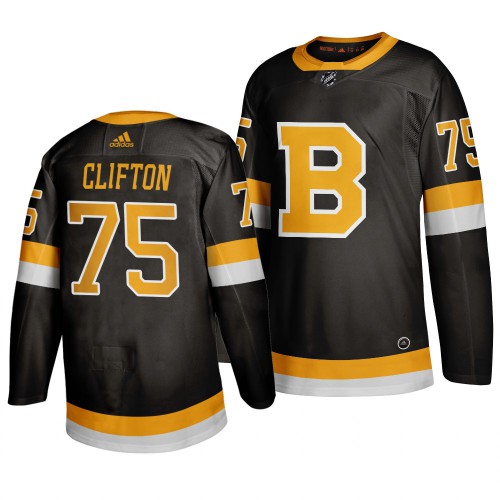 Adidas Boston Boston Bruins #75 Connor Clifton Black 2019-20 Authentic Third Stitched Jersey Men's