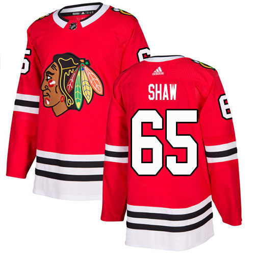 Adidas Chicago Blackhawks #65 Andrew Shaw Red Home Authentic Stitched Youth Jersey Youth