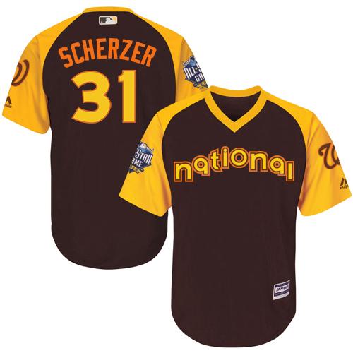 Washington Nationals #31 Max Scherzer Brown 2016 All-Star National League Stitched Youth Jersey Youth