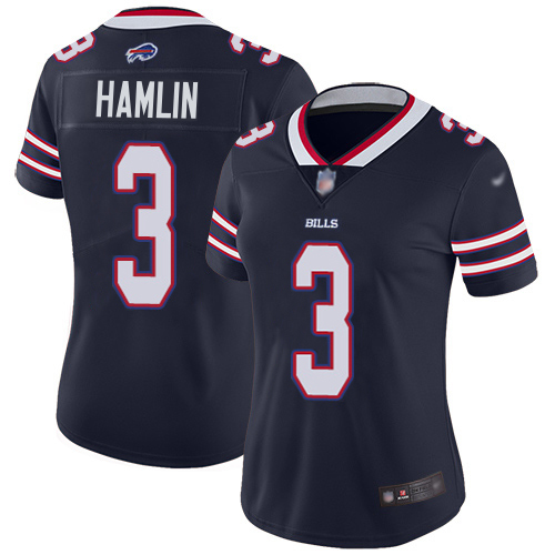 Bills #3 Damar Hamlin Navy Women's Stitched Limited Inverted Legend Jersey