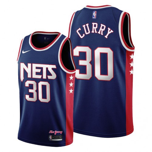 Brooklyn Brooklyn Nets #30 Seth Curry Womens 2021-22 City Edition Throwback 90s Wordmark Navy Jersey Womens