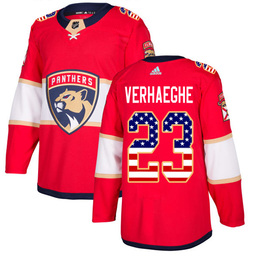 Adidas Panthers #23 Carter Verhaeghe Red Home Authentic USA Flag Stitched Youth Jersey