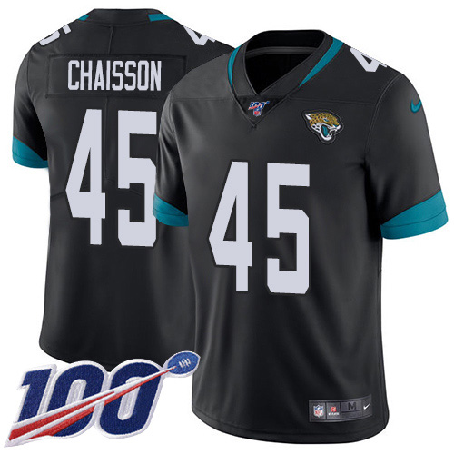 Jacksonville Jaguars #45 K'Lavon Chaisson Black Team Color Men's Stitched 100th Season Vapor Untouchable Limited Jersey Men's