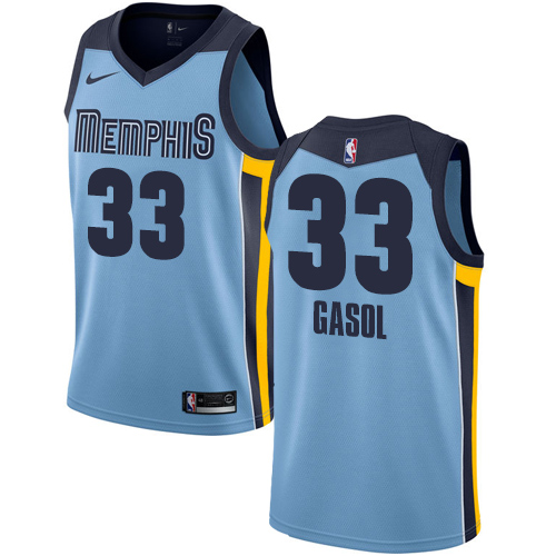 Memphis Grizzlies #33 Marc Gasol Light Blue Youth Swingman Statement Edition Jersey Youth