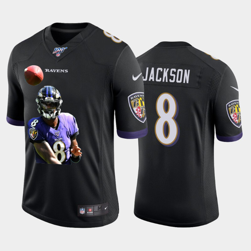 Baltimore Ravens #8 Lamar Jackson Team Hero 1 Vapor Limited 100 Jersey Black