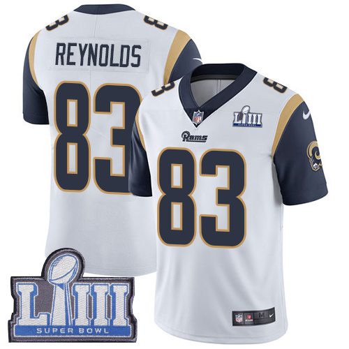 Los Angeles Rams #83 Josh Reynolds White Super Bowl LIII Bound Men's Stitched Vapor Untouchable Limited Jersey Men's