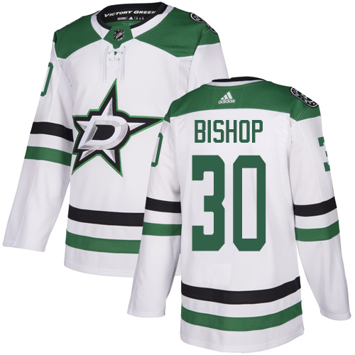 Adidas Dallas Stars #30 Ben Bishop White Road Authentic Youth Stitched Jersey Youth