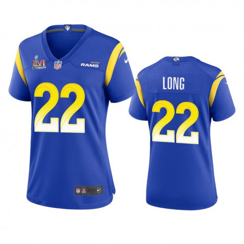 Los Angeles Los Angeles Rams #22 David Long Women's Super Bowl LVI Patch Game Jersey - Royal Womens