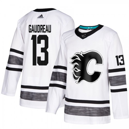 Adidas Calgary Flames #13 Johnny Gaudreau White Authentic 2019 All-Star Stitched Jersey Men's
