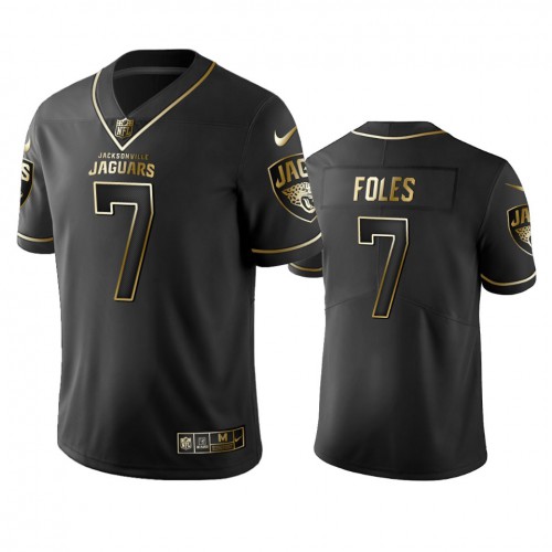 Jacksonville Jaguars #7 Nick Foles Men's Stitched Vapor Untouchable Limited Black Golden Jersey Men's