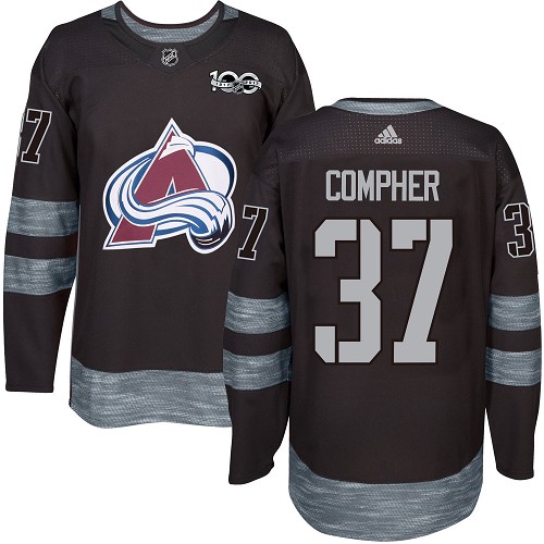 Adidas Colorado Avalanche #37 J.T. Compher Black Youth 1917-2017 100th Anniversary Stitched Jersey Youth