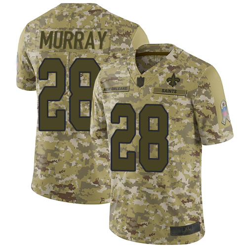 New Orleans Saints #28 Latavius Murray Camo Men's Stitched Limited 2018 Salute To Service Jersey Men's
