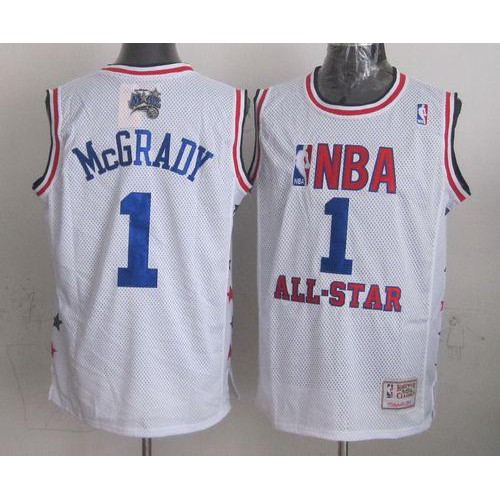 Mitchell And Ness Orlando Magic #1 Tracy Mcgrady White 2003 All-Star Stitched Jersey Mens