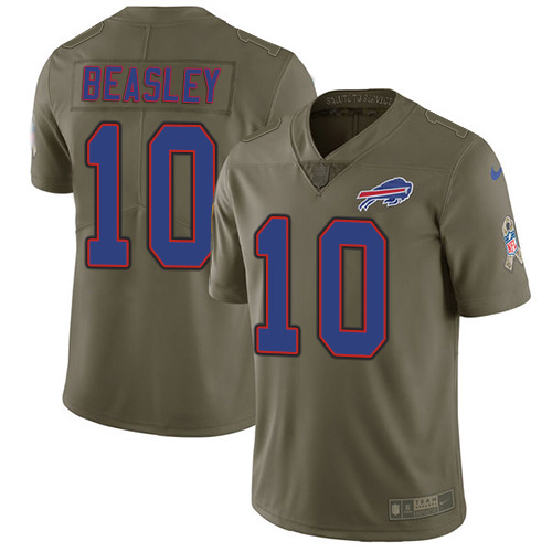 Buffalo Bills #10 Cole Beasley Olive Men's Stitched Limited 2017 Salute To Service Jersey Men's