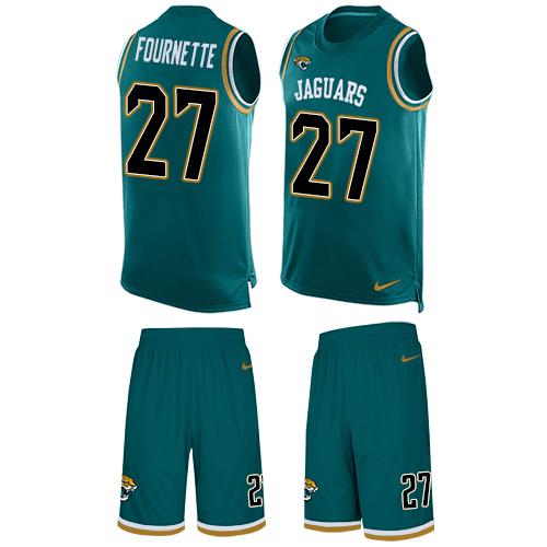 Jaguars #27 Leonard Fournette Teal Green Alternate Men's Stitched Limited Tank Top Suit Jersey