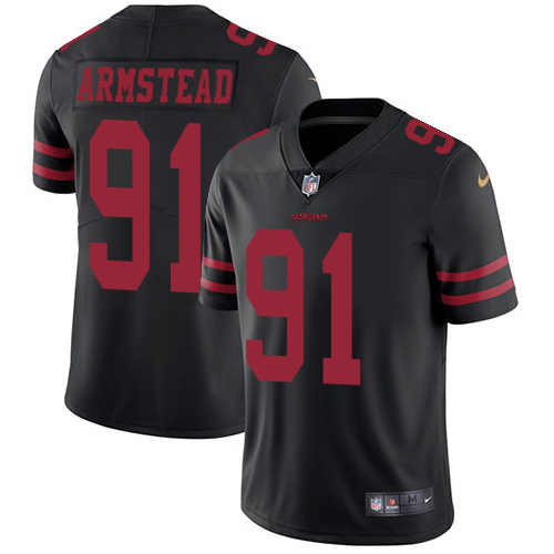 San Francisco 49ers #91 Arik Armstead Black Alternate Youth Stitched Vapor Untouchable Limited Jersey Youth