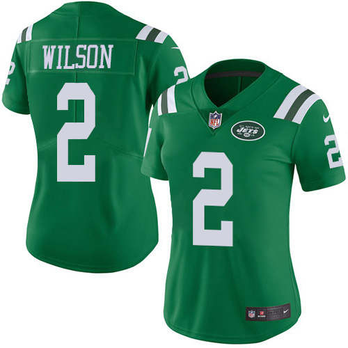 Jets #2 Zach Wilson Green Women's Stitched Limited Rush Jersey
